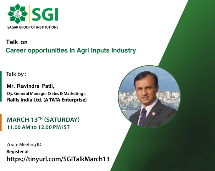 Talk on Career opportunities in Agri Inputs Industry
